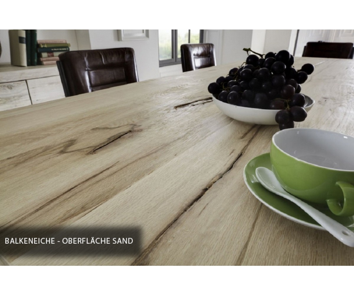 Esstisch Eiche Massiv Tisch Im Industriedesign Gestell Aus Metall Masse 260 X 100 Cm