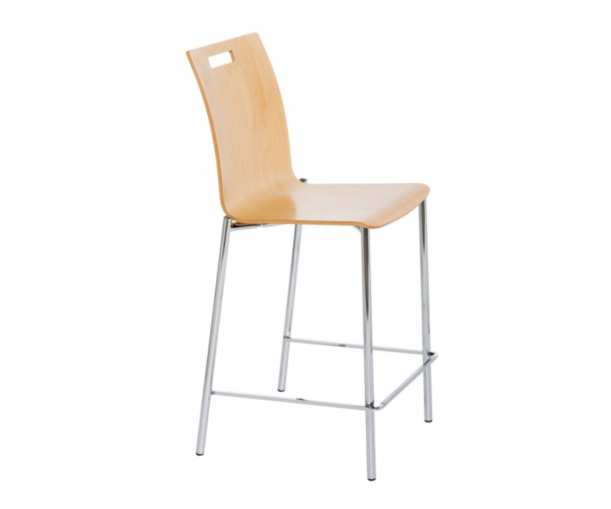 Barstuhl stapelbar, Gestell verchromt oder satiniert, Sitzhöhe 80 cm
