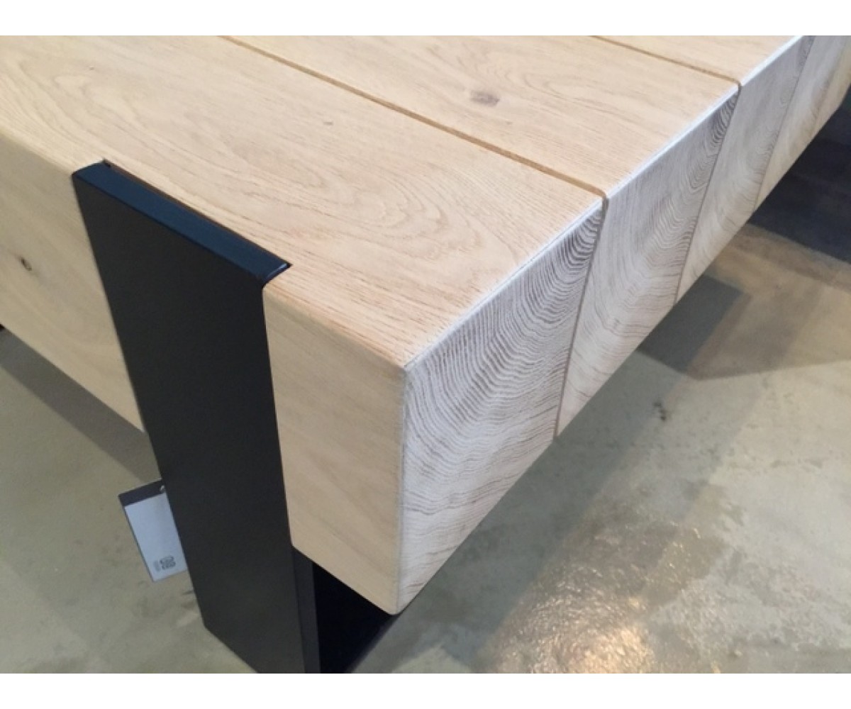 Couchtisch Metall-Gestell, Tisch Holz, Maße 70x70 cm