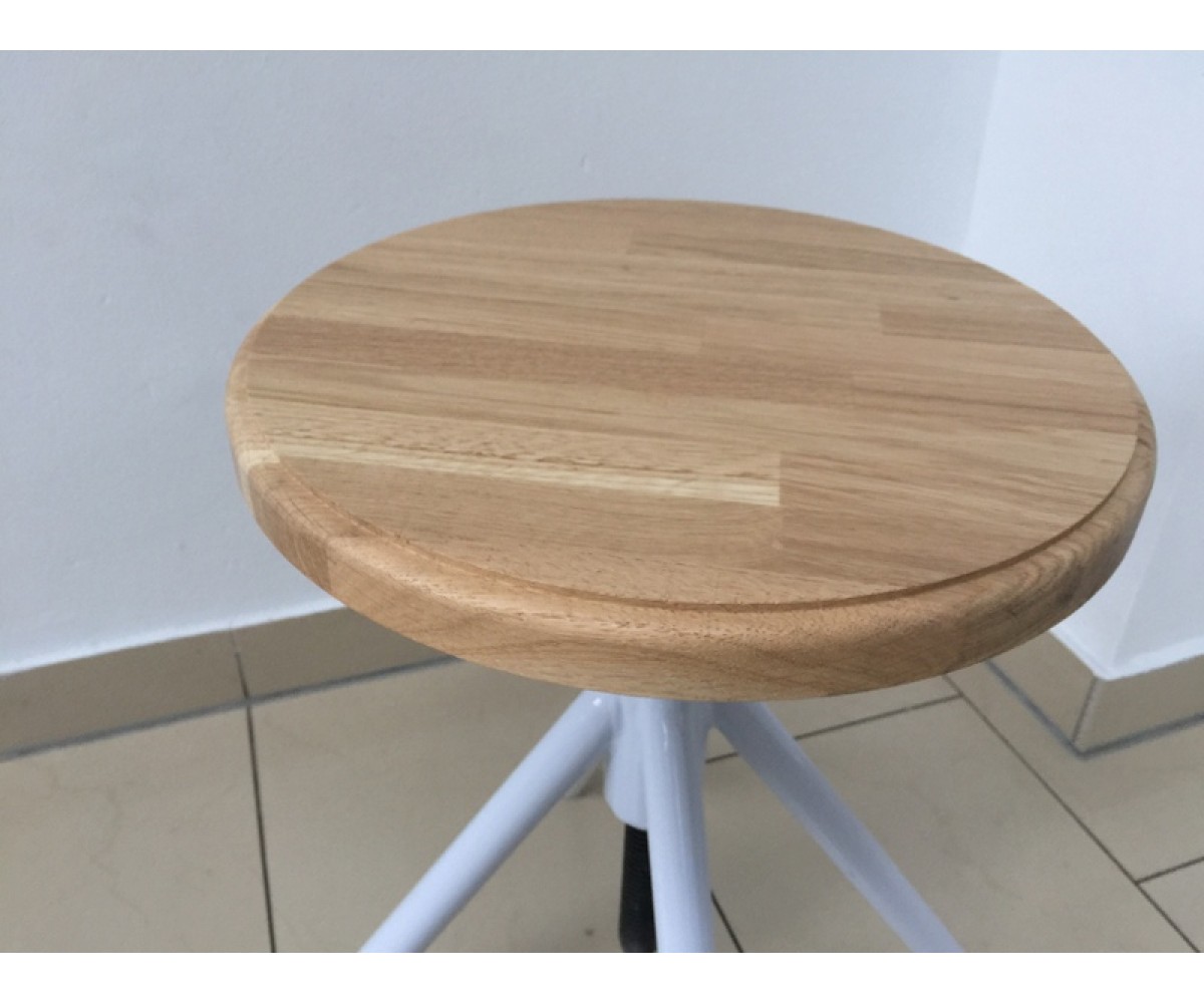 Hocker weiß verstellbar im Industriedesign, Sitzhöhe 41-62 cm