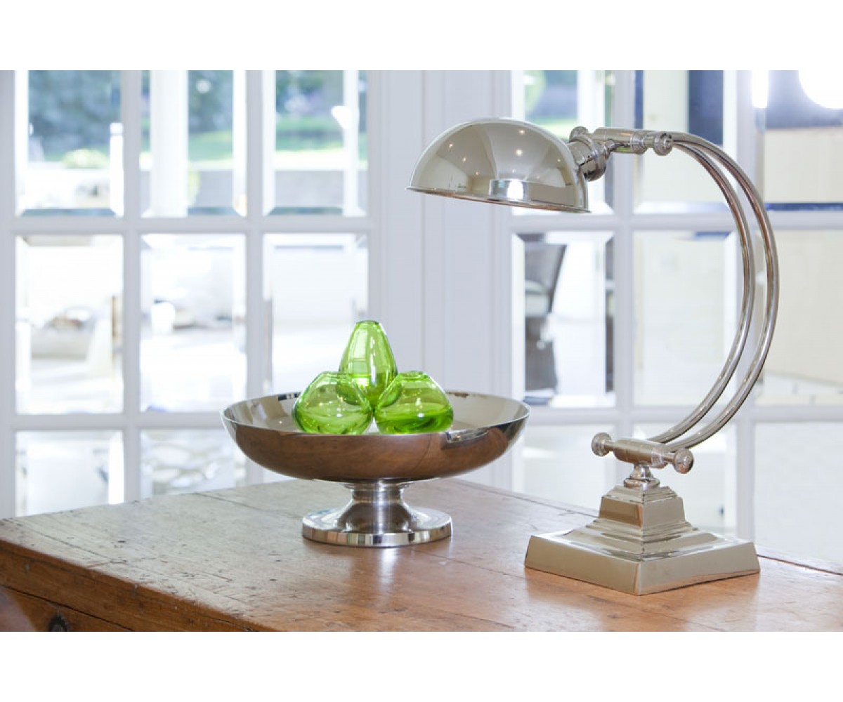Tischleuchte silber Tischlampe verchromt im Landhausstil