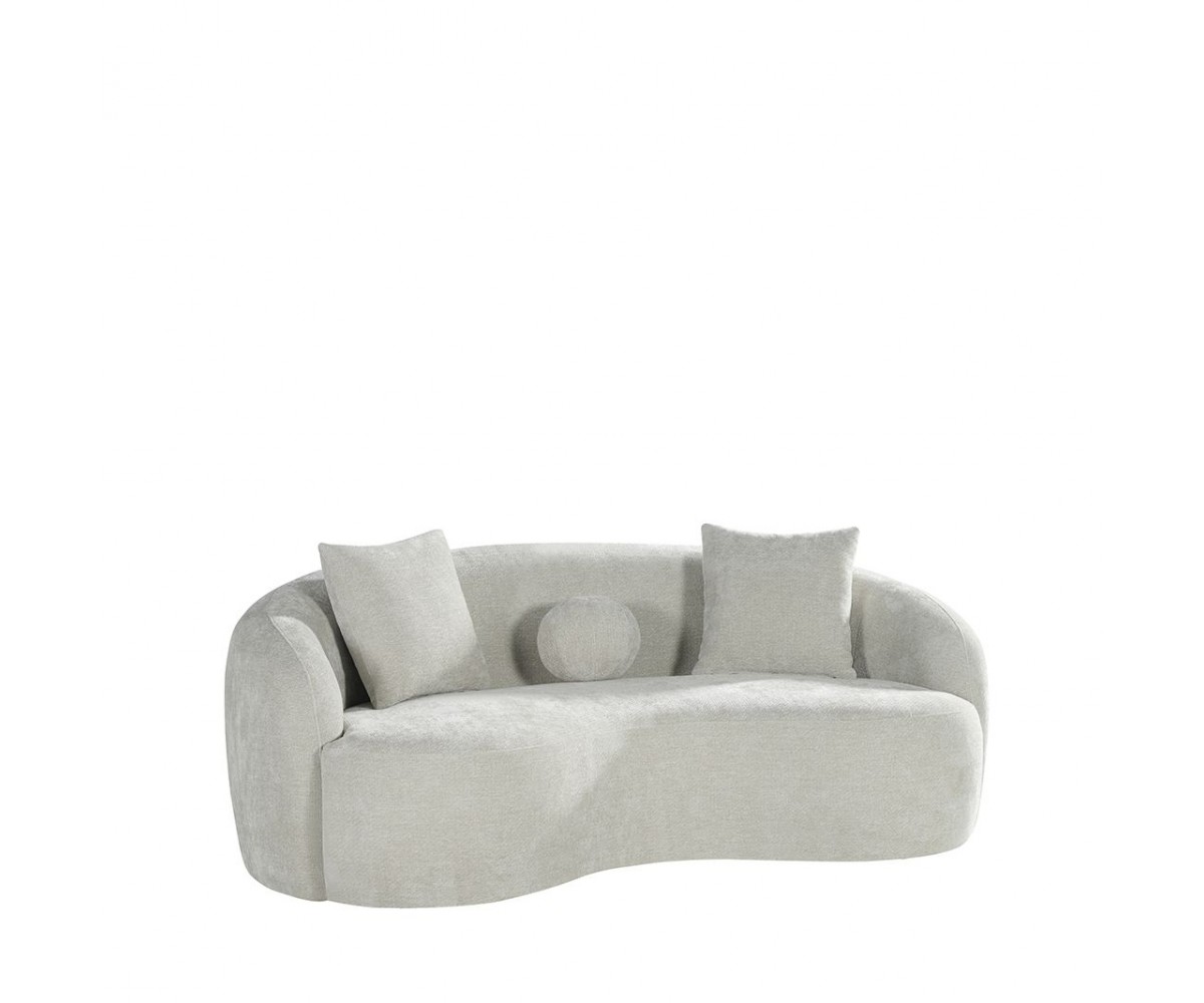 Sofa 2,5-Sitzer Sand, Sofa halbrund, Länge 203 cm
