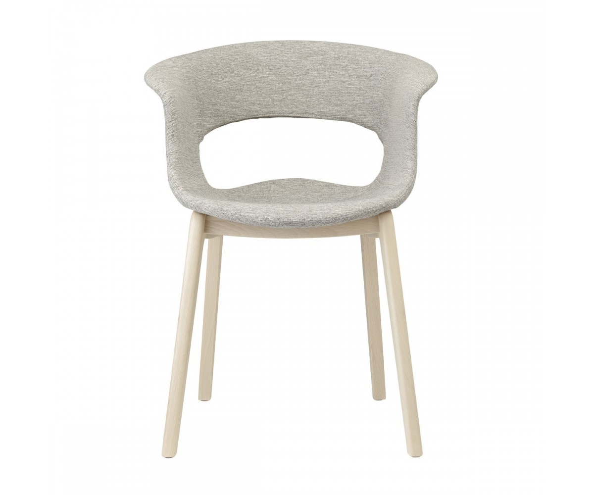 Design Stuhl In Sand Aus Textil Massiv Holz Natural Kunststoff Mit Armlehne