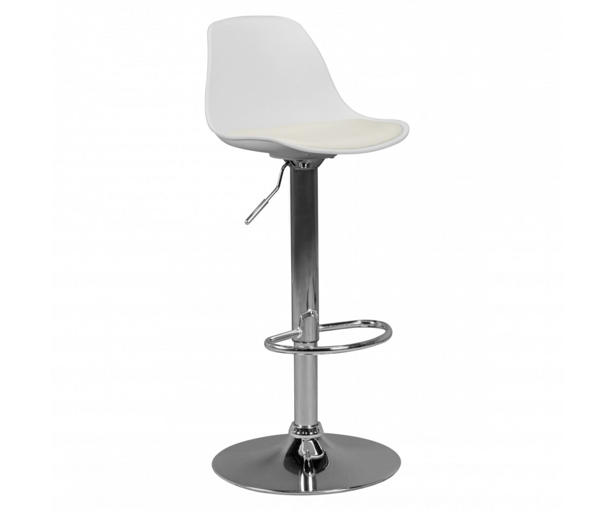 Barhocker weiß Chrom, Barstuhl Drehbar, Höhenverstellbar