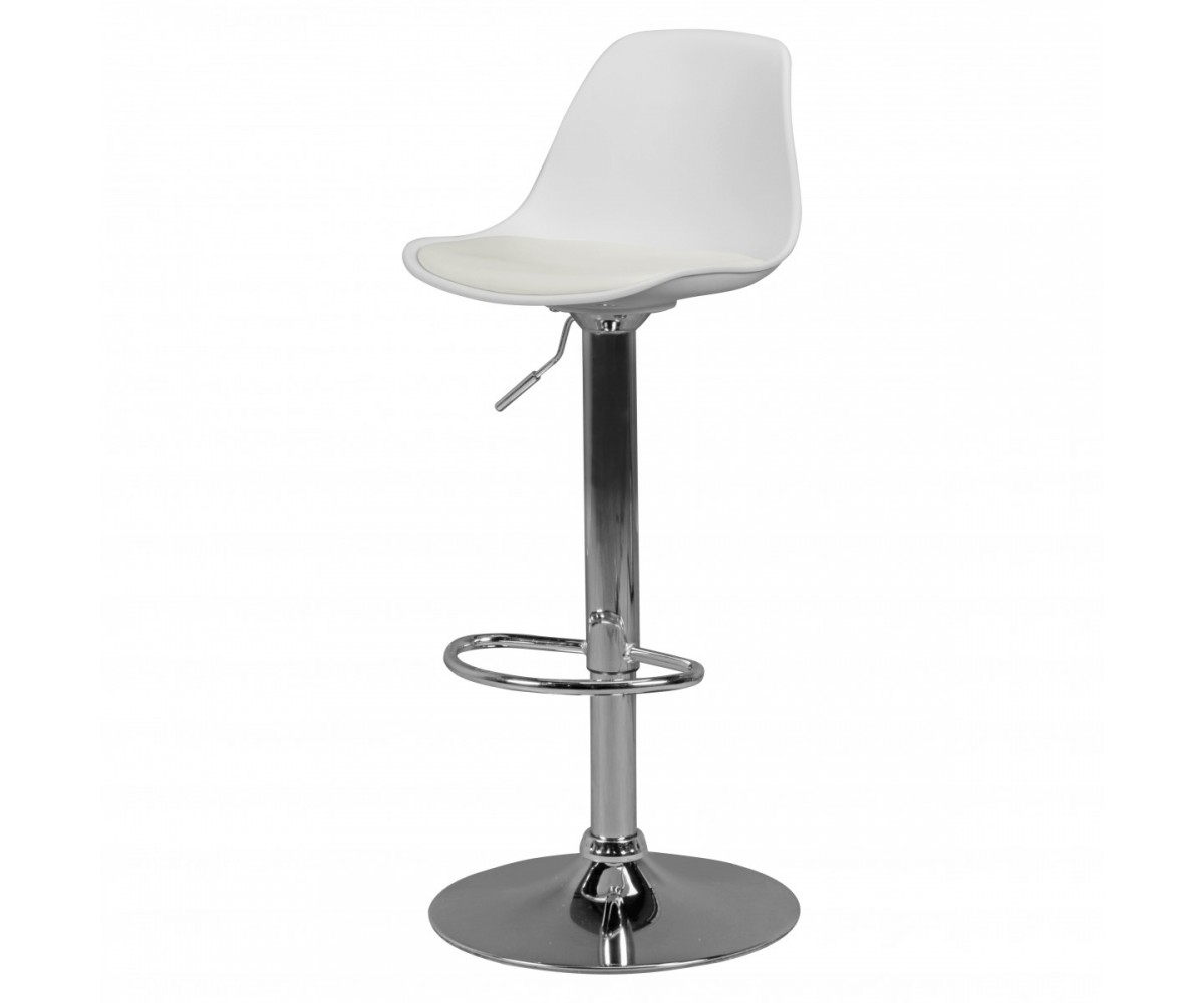 Barhocker weiß Chrom, Barstuhl Drehbar, Höhenverstellbar