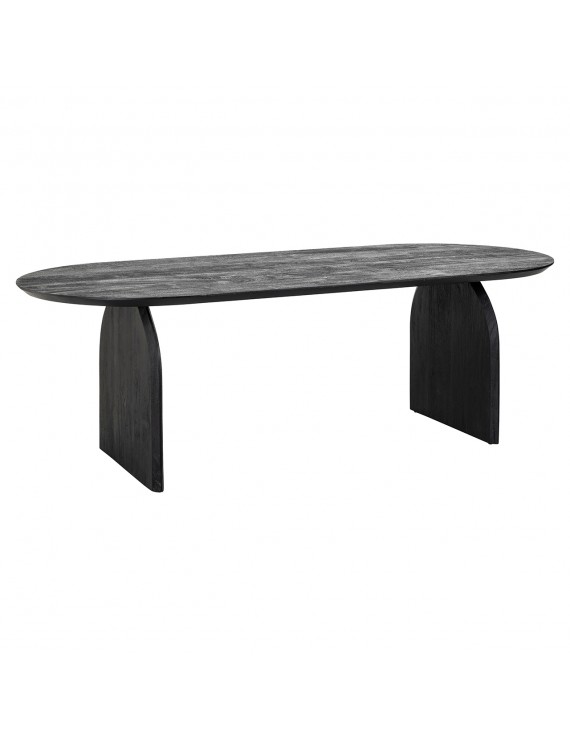 Ovaler Esstisch schwarz aus Holz, Tisch oval modern, Breite 235 cm