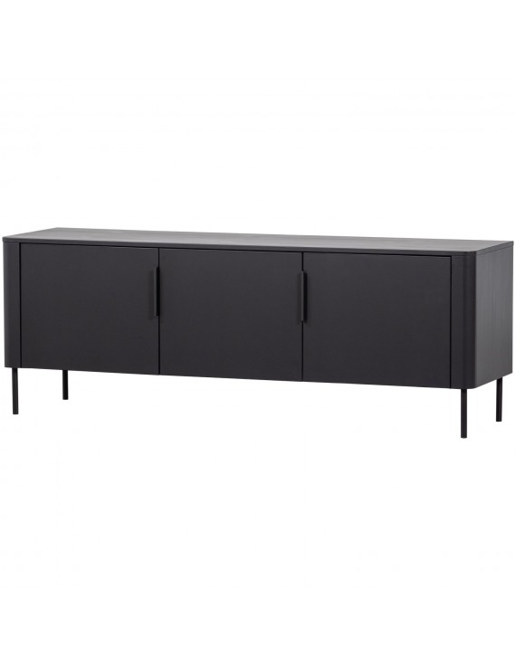 TV Schrank schwarz, Fernsehschrank Kiefernholz, Breite 154 cm