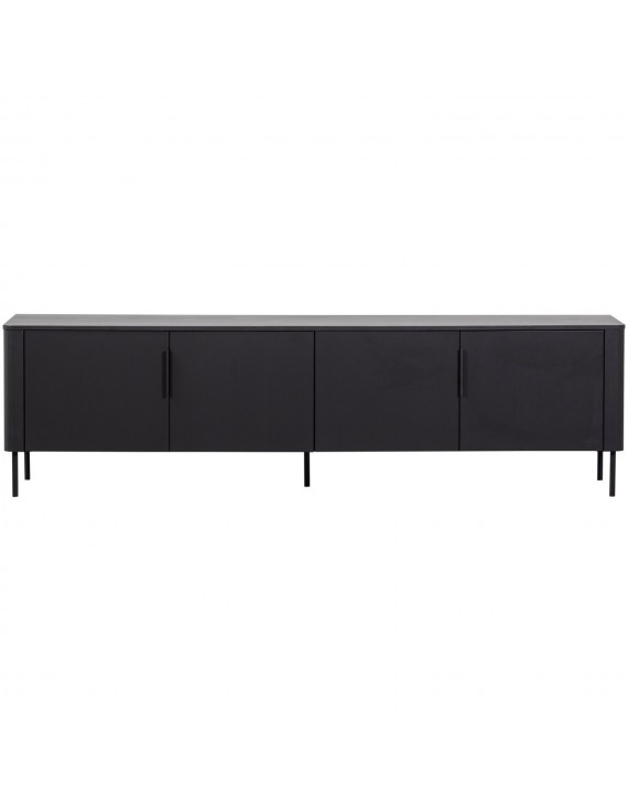 TV Schrank schwarz, Fernsehschrank Kiefernholz, Breite 200 cm