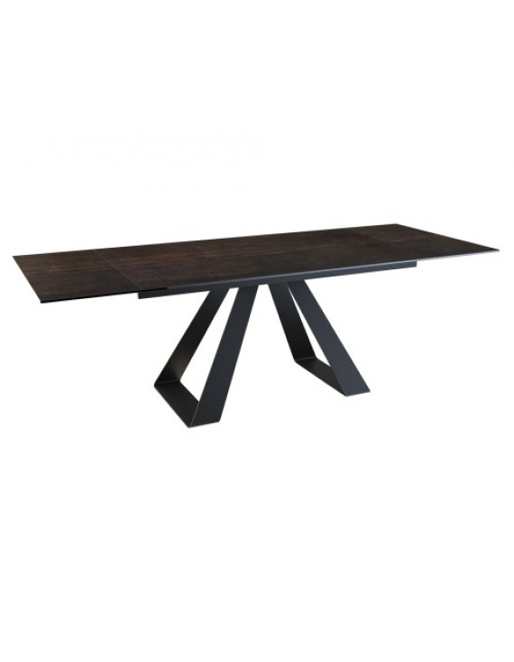 Esstisch Keramik, Tisch rostbraun, Esstisch ausziehbar,150/230 x 100 x 76cm