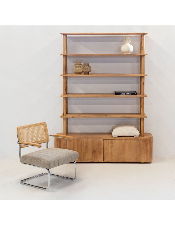 Bücherregal Regal, Breite 160 cm, Mangoholz Naturholz
