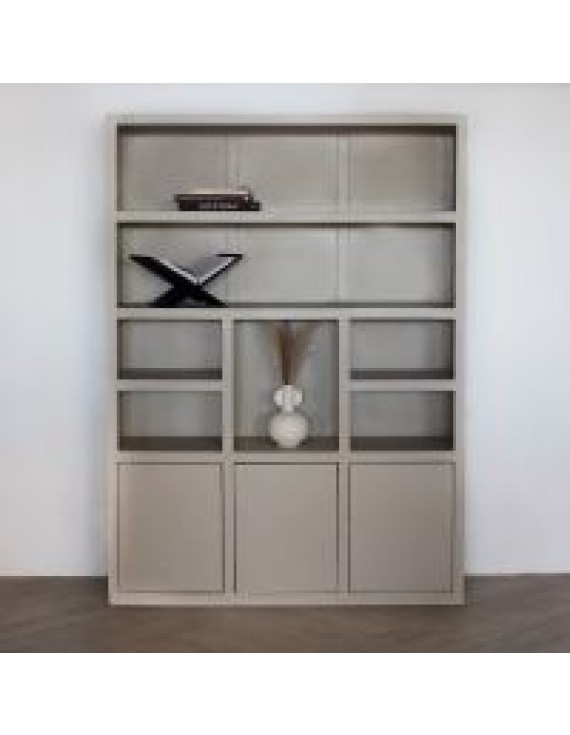 Wandschrank Bücherregal, Hartholz, beige 160 x 220 cm