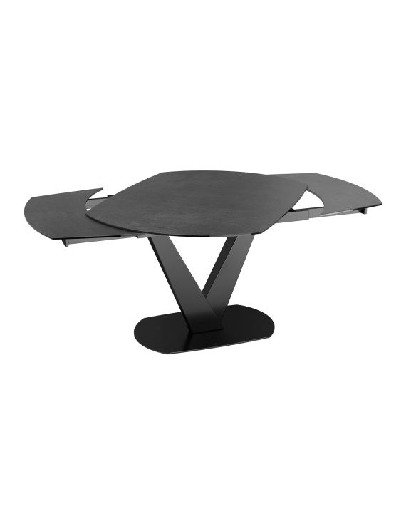 Esstisch Keramik, Tisch titan-schwarz, Esstisch ausziehbar,130/190 x 100 x 76cm