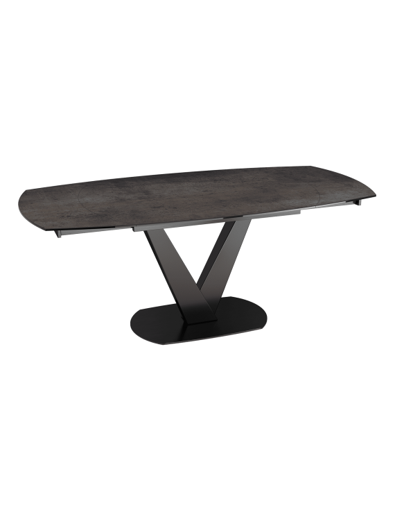 Esstisch Keramik, Tisch rostbraun, Esstisch ausziehbar,130/190 x 100 x 76cm