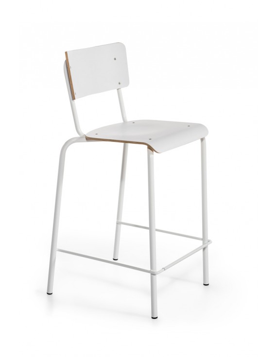 Barstuhl weiß stapelbar, Barstuhl  Metall weiß, Sitzhöhe 65 cm 