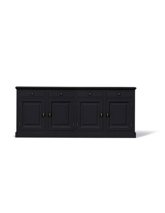 Sideboard schwarz, Schrank schwarz Landhaus, Anrichte schwarz  Landhausstil, Breite 228 cm
