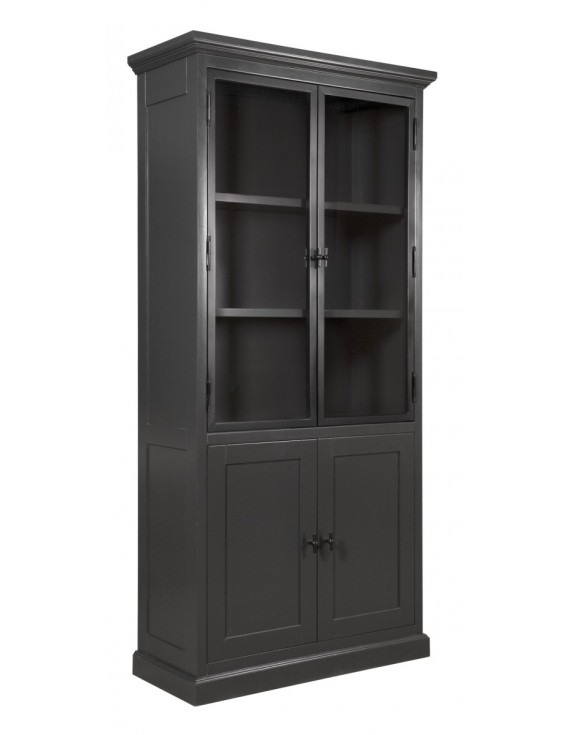 Geschirrschrank mit Metall, Buffetschrank mit Metall, Vitrine, Schrank mit Metall Landhausstil, Breite 107cm