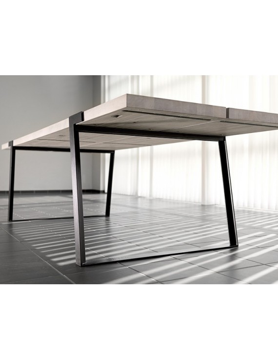 Esstisch weiß geölt Eiche massiv, Tisch Eiche massiv weiß, Tisch Metall