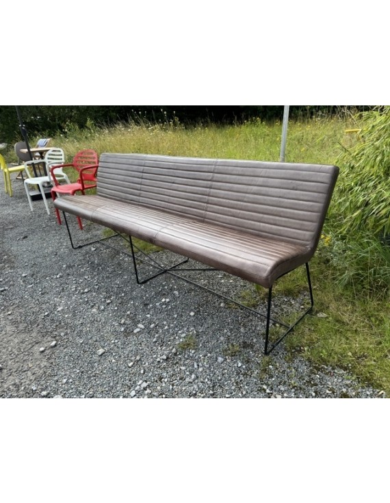 Lederbank taupe-grau, Sitzbank Leder taupe, Breite 220 cm