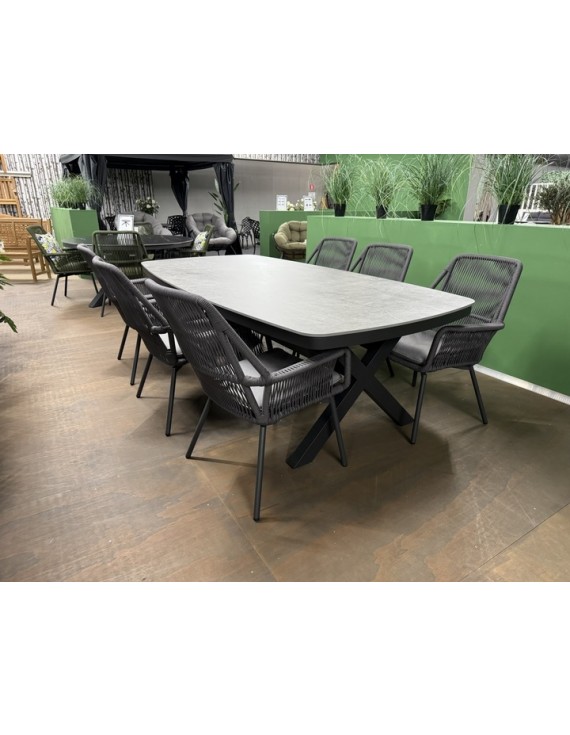 Gartentisch grau-anthrazit , Gartentisch Keramik, Länge 240 cm