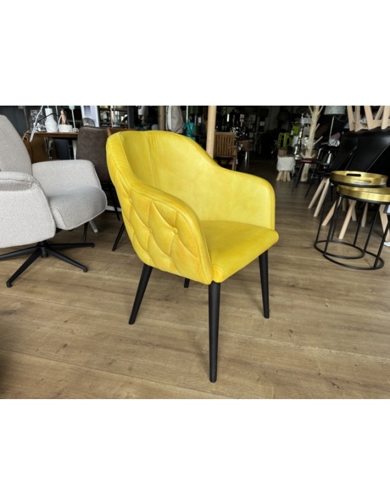 Stuhl Chesterfield gelb Leder, Stuhl Leder gepolstert Chesterfield