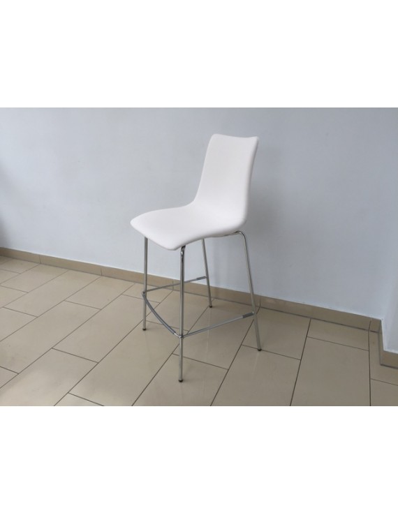 Barstuhl, weiß, Sitzhöhe 80 cm, Leder
