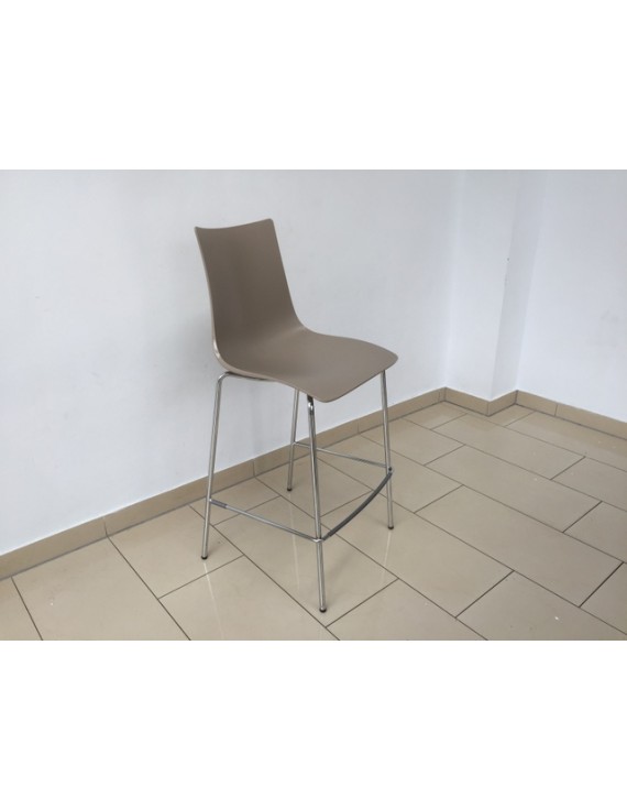 Barstuhl, taubengrau, Barstuhl Metall-Gestell Silber, Sitzhöhe 65 cm