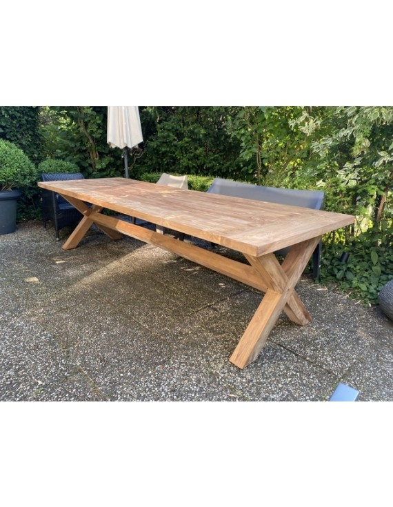 Gartentisch  Holz Teak Landhaus , Esstisch Teak Massivholz, Tisch Holz massiv, Länge 300 cm