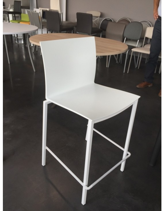 PRO Barstuhl weiß, Barstuhl stapelbar Metall weiß, Sitzhöhe 80 cm 