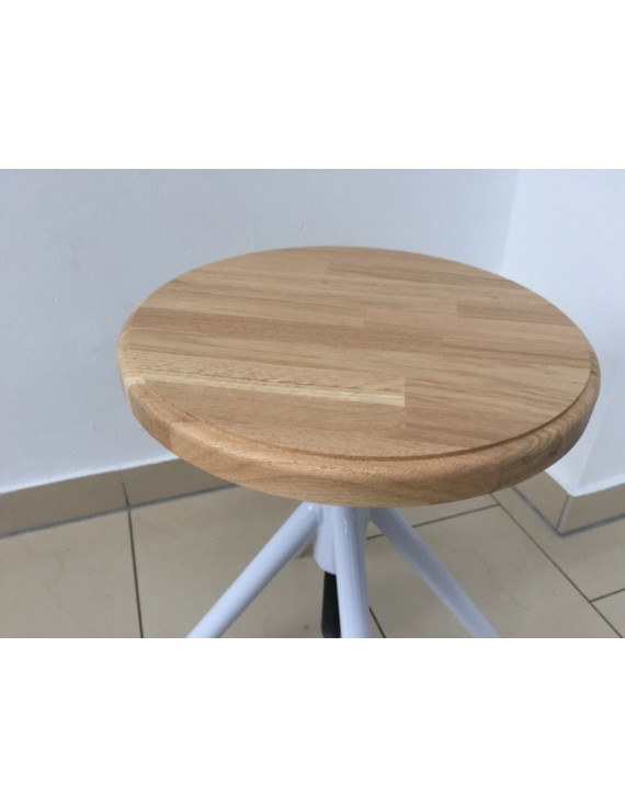 Hocker weiß verstellbar im Industriedesign, Sitzhöhe 41-62 cm