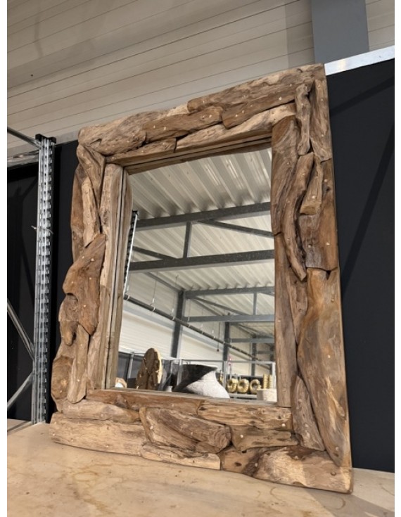 Spiegel Massivholz, Wandspiegel Altholz, Maße 100 x 80 cm