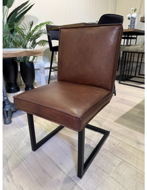 Freischwinger Leder braun, Stuhl braun Leder