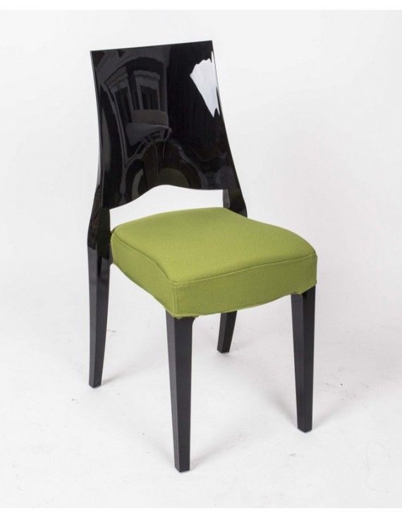 Stuhl schwarz mit Sitzkissen, Outdoor Stuhl aus Kunststoff schwarz