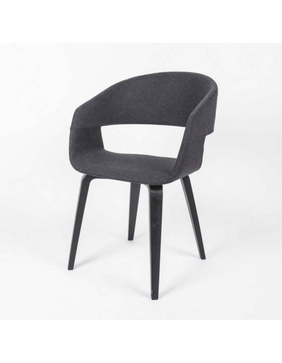 Stuhl gepolstert grau-schwarz, Stuhl Farbe grau