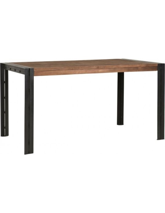 Esstisch Altholz, Esstisch Industriedesign, Teakholz, Breite 125 cm