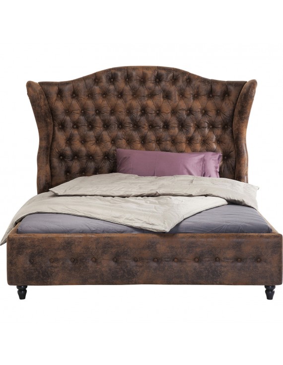 Bett braun gepolstert Barock, Bett Barock braun, Maße 200 x 160 cm 