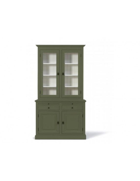 Vitrine grün, Geschirrschrank grünweiß, Wohnzimmerschrank