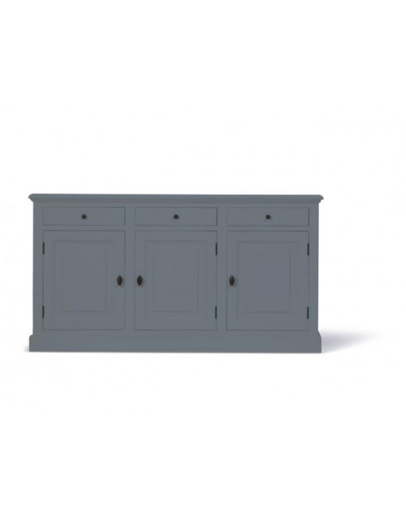 Sideboard dunkel-grau, Schrank grau Landhaus, Anrichte dunkel-grau Landhausstil, Breite 177 cm