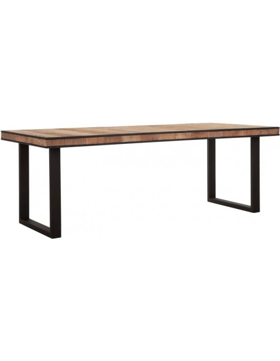 Esstisch Altholz, Esstisch Industriedesign, recyceltes Teakholz, Breite 225 cm