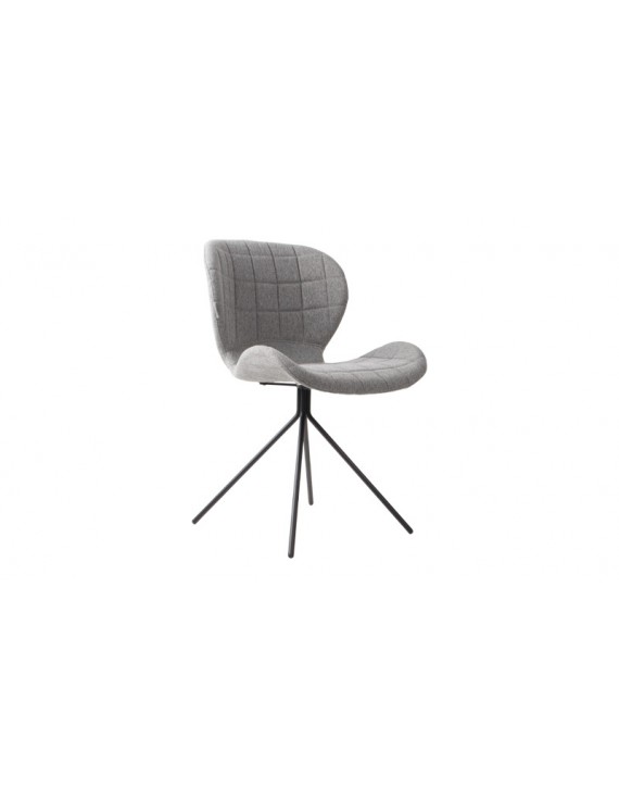 Design Stuhl modern grau Holz Metall