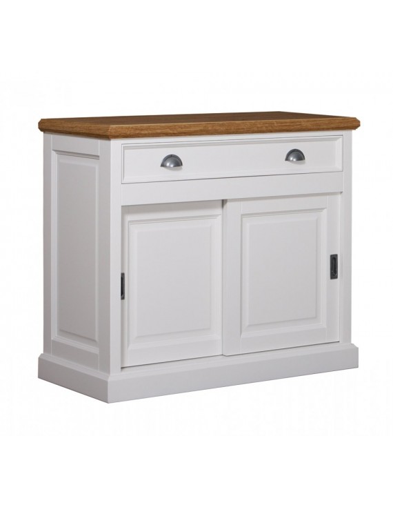 Anrichte mit Eiche weiß, Kommode mit Eiche weiß, Schrank mit Eiche weiß,  Wohnzimmerschrank mit Eiche weiß Landhausstil, Breite 102cm