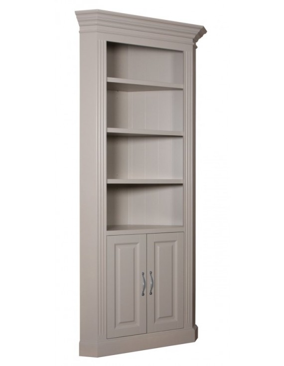 Eckschrank weiß mit Kiefer, Schrank weiß, Kommode weiß, Wohnzimmerschrank weiß Landhausstil, Breite 102cm