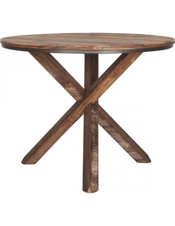 Esstisch Altholz, Esstisch Industriedesign, Esstisch rund, recyceltes Teakholz, Ø 100 cm