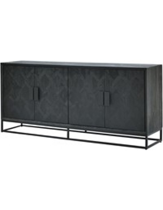 Anrichte Mango-Massivholz  , Sideboard Schwarz, Breite 195 cm