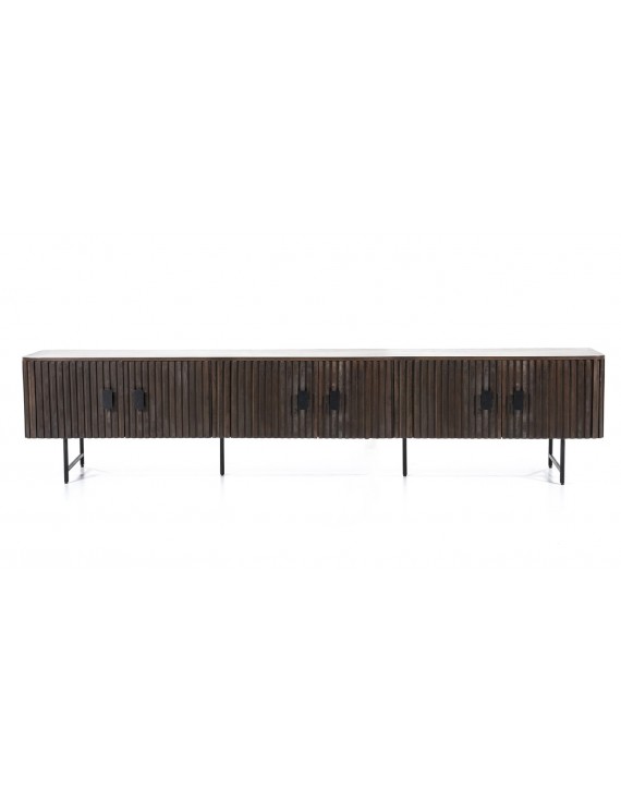 Sideboard/ Lowboard, Breite 250cm, Mangoholz, braun, 6 Türen