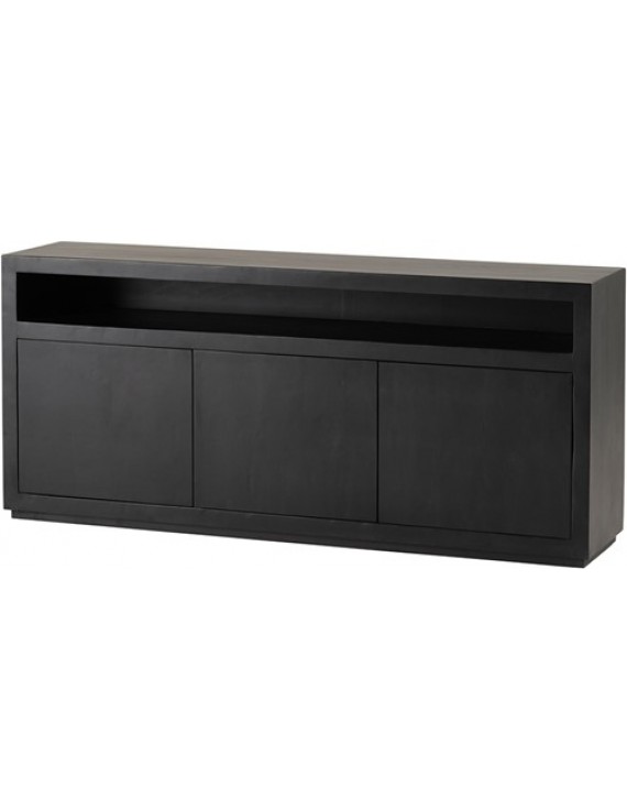 Anrichte Mango-Massivholz , Sideboard Schwarz, Breite 180 cm