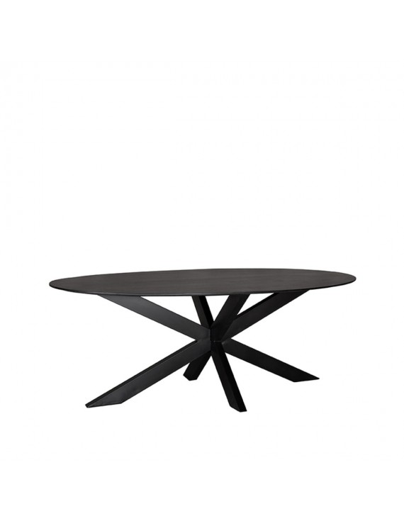 Ovaler Tisch schwarz, Tisch schwarz oval, ovaler Esstisch schwarz, Breite 210 cm