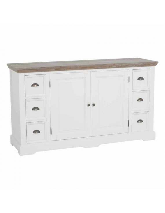 Anrichte Kiefernholz , Sideboard Naturholz/Weiß, Breite 160cm