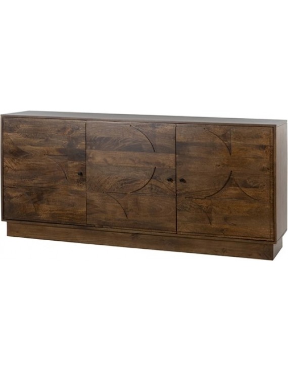 Anrichte Mango-Massivholz  , Sideboard Naturholz/ Dunkel, Breite 180 cm