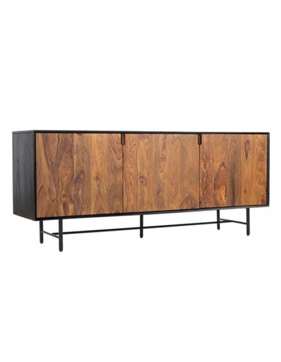 Anrichte Mangoholz, Sideboard Naturholz/Schwarz, Breite 180 cm