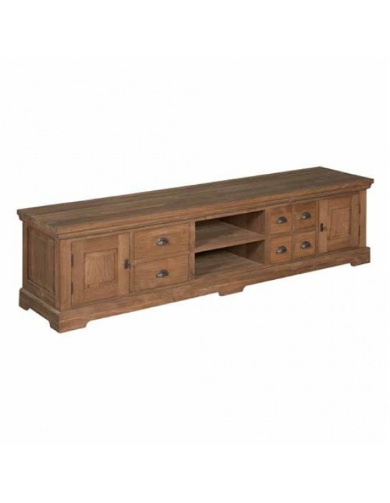 TV Schrank, Fernsehregal Teakholz, Breite 220,5x45x45  cm